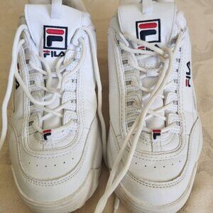 Fila Womens Walking Sneakers Shoes Size 8.5  White Synthetic Leather